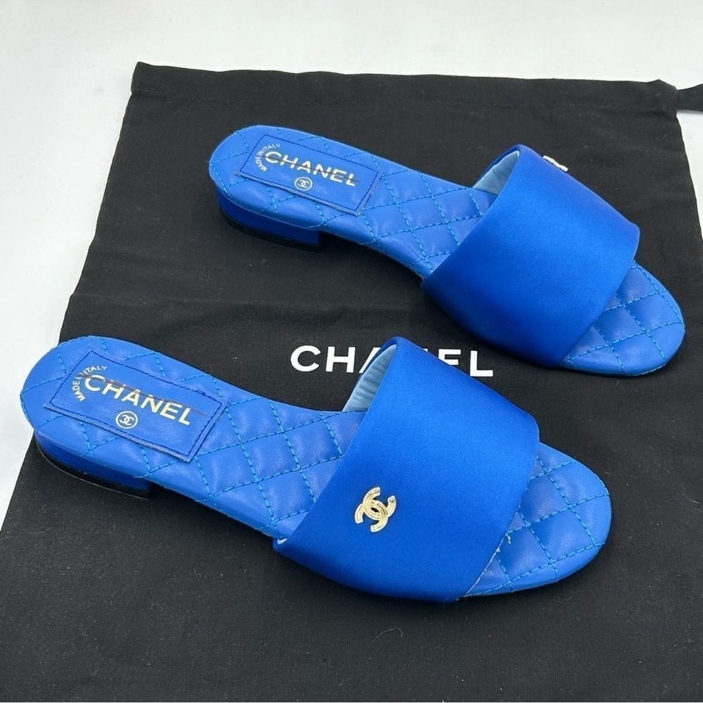 Women’s Chanel CC satin sandal size 36 made in Italy - Picture 10 of 11